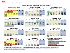Calendario escolar 19 20